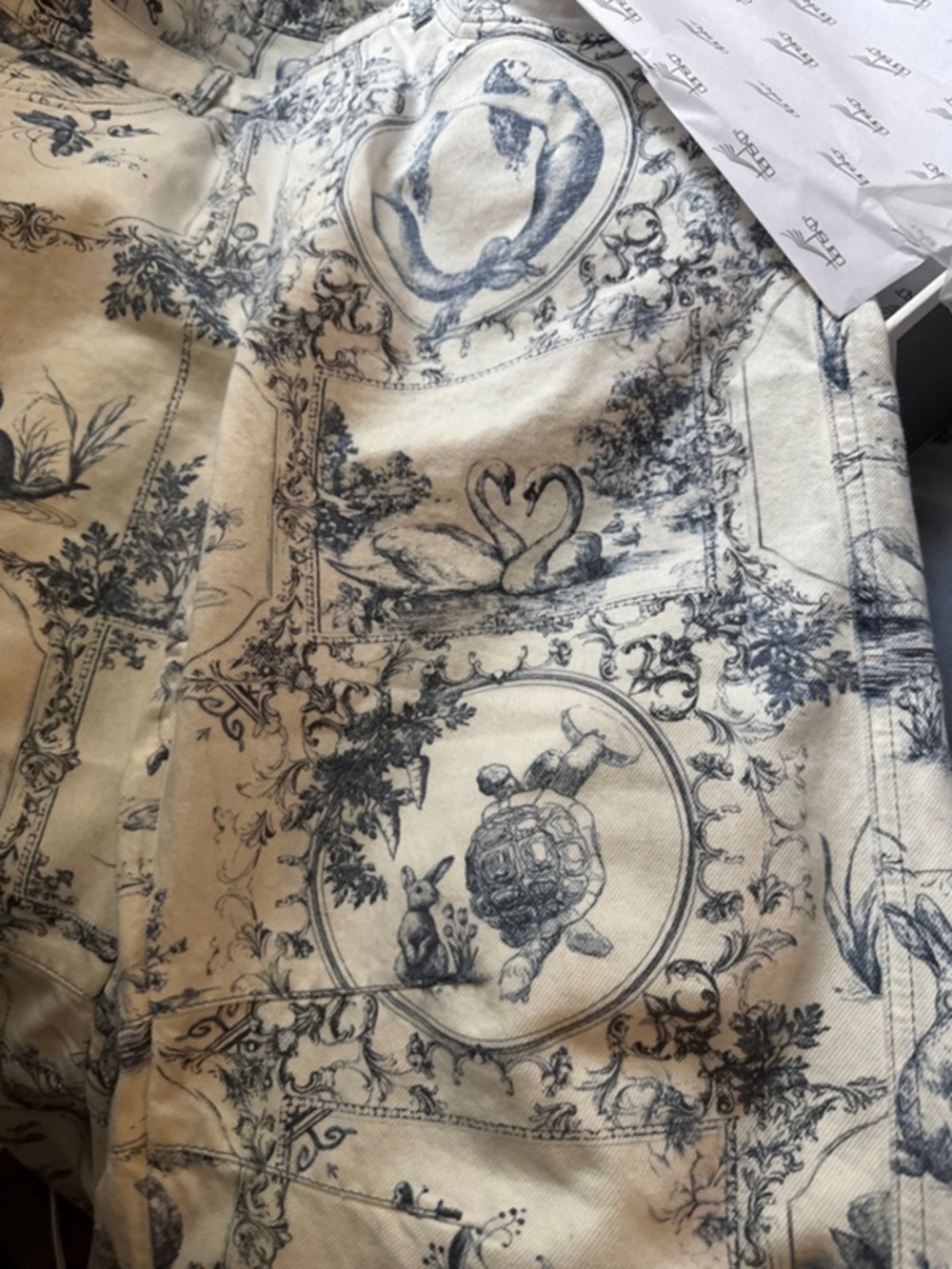 Free People We The People Good Luck Printed Overalls EUC Size M - Picture 7 of 8